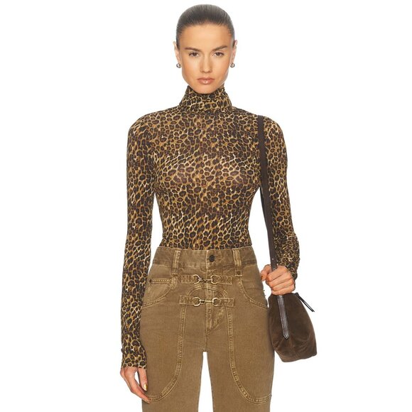 Isabel Marant Joyela Top in Leopard Animal Print Long Sleeve 38 NWT $390 - Picture 1 of 4
